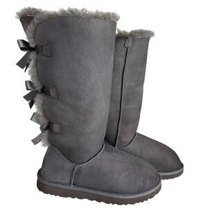 UGG Bailey Bow Tall II Women's Grey Boots Size 8
